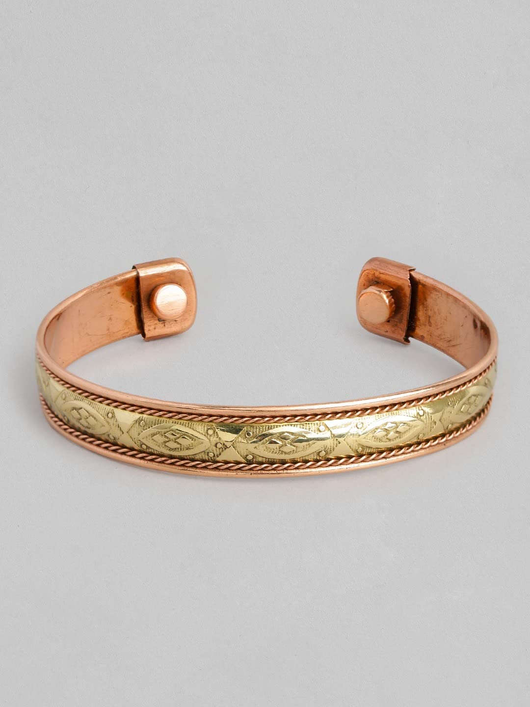 El Regalo Unisex 2PCs Pure Copper Magnetic Bracelet Combo Set for Joint Pain Relief/Arthritis - Slim Minimalist Style - Adjustable Magnetic Therapy Healing Copper Fashion Jewelry (Option-2)