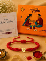 El Regalo Red Ethnic Rakhi Dori Unisex Rakhi-Adults - R letter