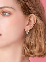 El Regalo Stainless Steel Ati Tarnish- NO RUST Earrings- Rose Gold Plated Stainless Steel Cute Stud Earrings for Women/Girls (Round Earrings)