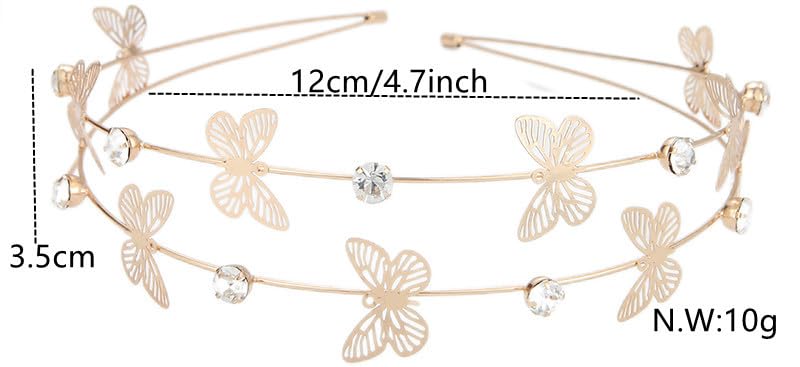 El Regalo Multi-Layered Tiara Headband - Star, Moon, Pearls & Rhinestone for Weddings & Parties (Pearls & Crystals)