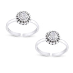 El Regalo Stones Toe Rings For Women | Toe Rings Combo | Oxidized German Silver Toe Rings Sets with Stones (2 Pairs) for Women (Black & Green)