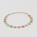 El Regalo 1 Leg Dainty Daisy Charm Chain Anklet- 1 PC Flower Beads Chain Ankle Bracelets For Girls & Women (Multicolored Daisy Anklet)