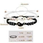 El Regalo "Yin Yang Handmade Macrame Golden Unisex Bracelets Set | Adjustable Bracelet for Best Friends/Couple - Set of 2 (These are NOT Magnetic)- Valentines Gift