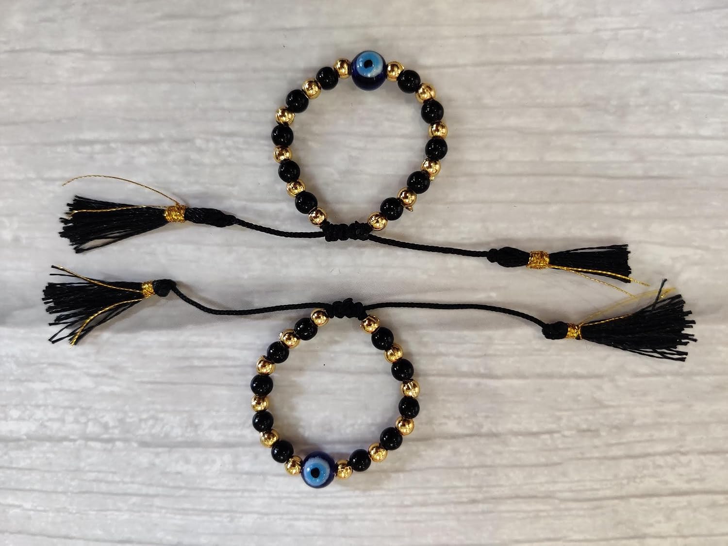 El Regalo Cute 2 PCs Evil Eye Nazaria Bracelets/Anklets for Babies/Kids/Girls & Boys | Evil Eye Adjustable Handwoven Bracelets for Kids/Babies/Toddlers (Evil Eye Option -3)