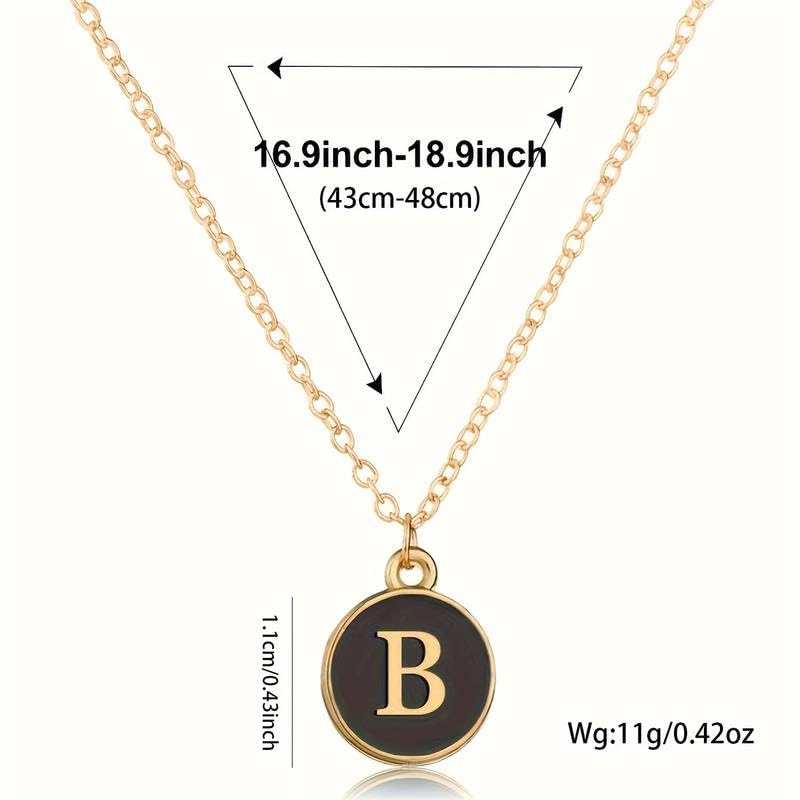 El Regalo Name Initials Personalized Unisex Pendant Necklace - Enameled Letter Small Pendant With Stainless Steel Chain (B Letter)