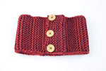 El Regalo 1 PC Knitted Headband with Button Warm Crochet Chunky Ear Warmer for Women | Knitted Headwrap Headband Ear Warmer Hair Muffs Band (Red)