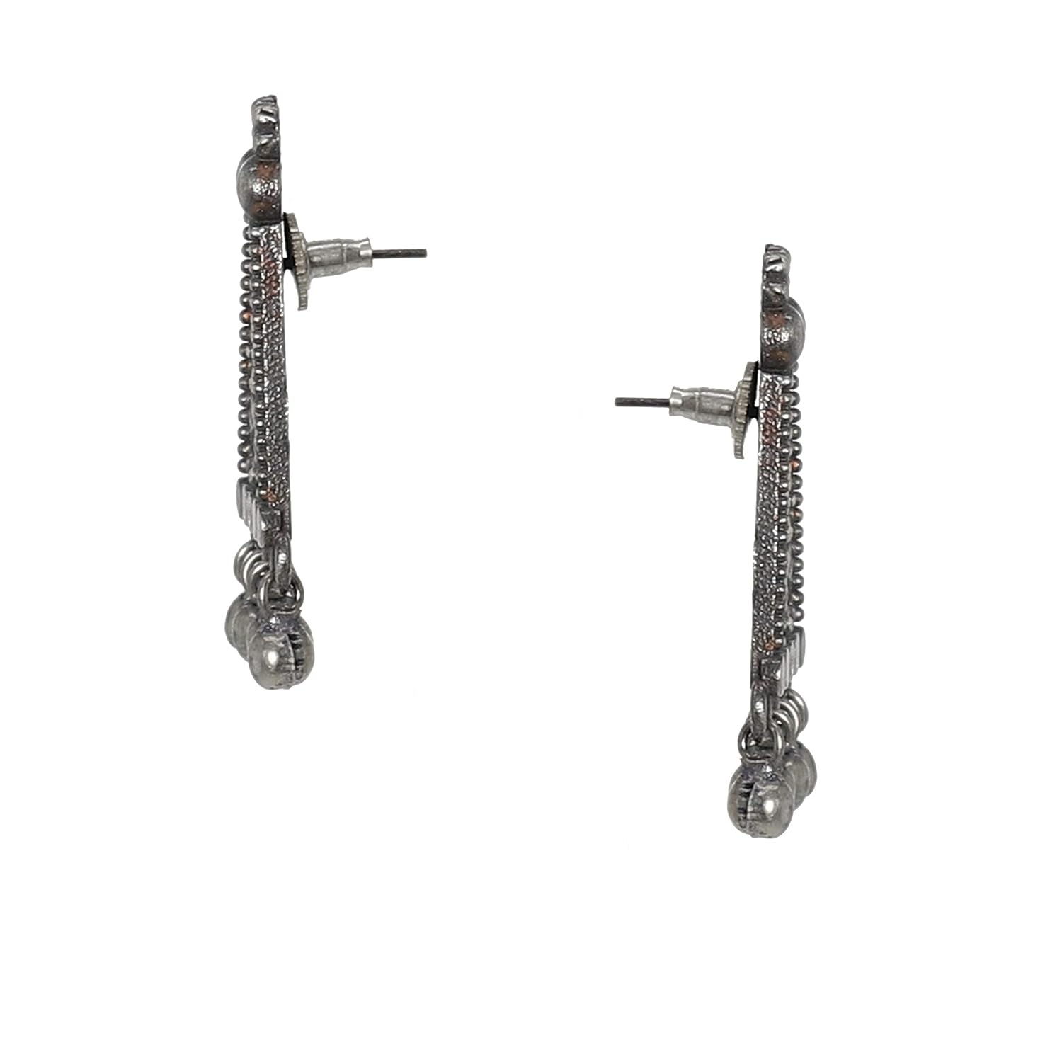 El Regalo Indian Statement Antique Finish Geometric Earrings with Beautiful Carvings | Handmade Earrings
