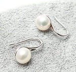 El Regalo Beautiful Rhodium Plated Tiny Pearl Drop Earring for Women and Girls (Small Pearl Earrings)