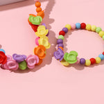 El Regalo 2 PCs Kids Girls Colorful Jewelry Sets - Kids Candy Color Beads Necklace & Bracelets Jewelry Sets for Girls