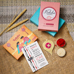 El Regalo 2PCs Evil Eye Rakhi Combo Set for Bhai-Bhabhi or Bhai-Bhatija/Bhatiji- 2 Evil Eye Rakhis with Roli Chanwal, Rakhi Card in Rakhi Gift Box (Option-1)