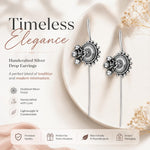 El Regalo Oxidized German Silver Needle Ear Wrap Earrings- Quirky Fashions Pin Bugadi Earrings (Geometric)