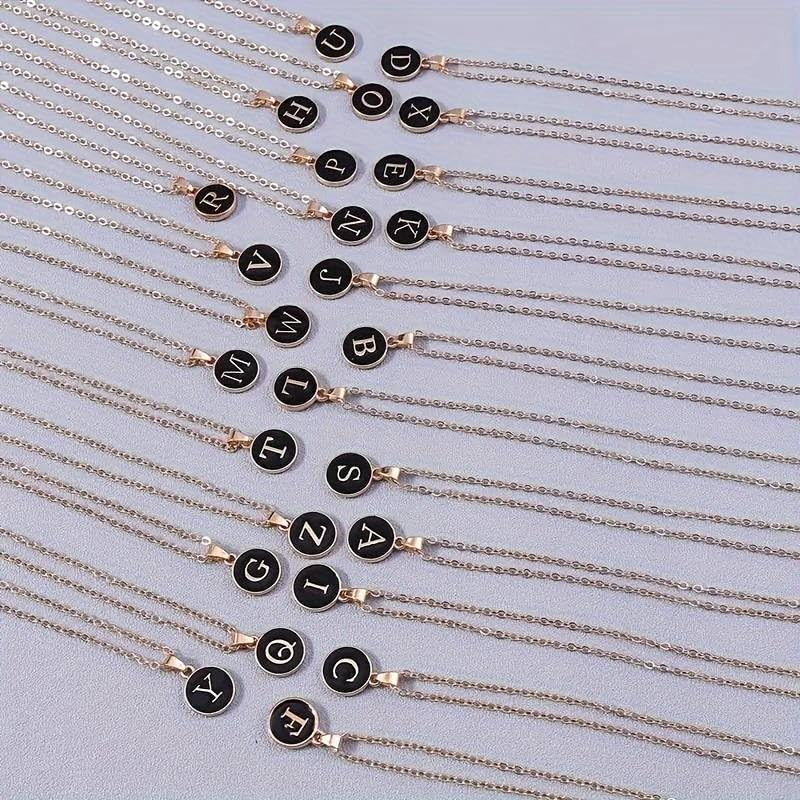 El Regalo Name Initials Personalized Unisex Pendant Necklace - Enameled Letter Small Pendant With Stainless Steel Chain (V Letter)