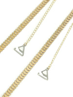 El Regalo 1 Pair Fancy Leaves Designer Bra Straps for Off Shoulder Dresses or Wedding/Evening Gowns- Fancy Lingerie Accessories (Golden)