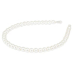El Regalo Graceful Pearl Beads Decoration Plastic Hair Band for Kids, Girls and Women (White)