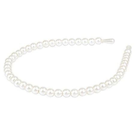 El Regalo Graceful Pearl Beads Decoration Plastic Hair Band for Kids, Girls and Women (White)