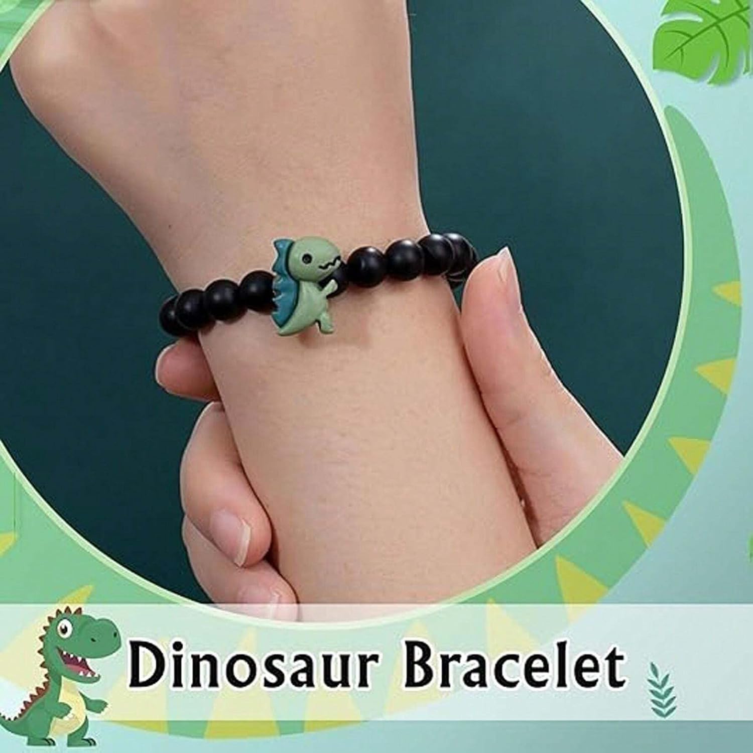 El Regalo Cute Dinosaur Rakhi for Brother- Unique Dinosaur Bracelet Rakhi for Bhai with Roli Chawal, Rakhi Message Card in Rakhi Gift Box (Black)