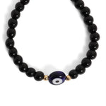 El Regalo 1 PC Evil Eye Black Beads Handwoven Adjustable Unisex Bracelet for Men/Women/Girls/Boys (Blue Evil Eye Bracelet)