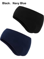 El Regalo 2 PCs Fleece Ear Warmers Headband Winter Ear Muffs for Men Women Kids in Cold Weather, Running Yoga Skiing Riding Bike Ear Cover (1 Black & 1 Blue)