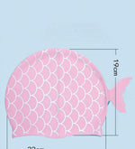 El Regalo 1PC Cute Mermaid Fish Tail Silicon Swimming Cap for Kids, Girls, Boys, and Teens (Pink)
