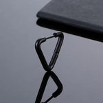El Regalo Waterproof Men's Women's Punk Stainless Steel Triangle Shape Design Hoop Earrings - Geometry Triangle Huggie Hoop Earrings, Minimalist Punk Rock Style (Black)