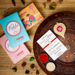 El Regalo Fancy Red Evil Eye Rakhi for Brother/Bhai- Designer Evil Eye Rakhi for Brother with Roli Chawal, Rakhi Message Card in Rakhi Gift Box (White Evil Eye)