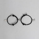 El Regalo 2pcs BF Magnetic Heart Butterfly Bracelets for Best Friends/Besties/Couples - Butterfly Relationship Matching Bracelet Set Mutual Attraction Rope Bracelets (Blue-White Butterfly Bracelet)