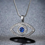 El Regalo Women & Girls Blue Evil Eye Pendant Necklace | Luxury Crystal CZ Evil Necklace Jewelry | Third Eye Zircon Fashion Necklace