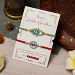 El Regalo Fancy 2PCs Evil Eye Rakhi Set for Brother with Roli Chawal & Rakhi Message Card - Lucky Protection Rakhi to Avoid Negative Energies for Brother/Sister-in-Law/Niece or Nephew (Option-3)