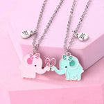 El Regalo 2 PCs BFF Best Friend Forever Split Magnetic Matching Unisex Pendant Necklaces Set- Friendship Necklaces Set for Besties/Best Friends/Soul Sisters (BFF Elephant Necklaces Set)