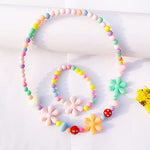 El Regalo 2 Sets Kids Girls Jewelry Sets - Kids Beads Necklace & Bracelets (Option-2) Multicolor