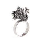 El Regalo Vintage Retro Adjustable Big Cocktail Finger Rings for Girls & Women (Peacock)