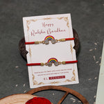 El Regalo 2PCs Cute Kids Rainbow Bracelet Rakhi Combo Sets- Fancy Kids Rakhi for Brother/Sister/Niece or Nephew with Roli Chwal, Rakhi Message Card in Rakhi Box for Babies/Toddlers/Kids (Option-3)