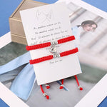 El Regalo Unisex 2PCs BFF Best Friend Magnetic Heart Couple Bracelet Set for Couples/Best Friends/Besties/Lovers (Both Red Heart)
