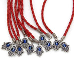 El Regalo 10 PCs Evil Eye Hamsa Hand Red Rakhi Combo - Evil Eye Rakhi Set for Brother with Roli Chawal - 10 Lucky Kabbalah Blue Turkish Evil Eye Rakhi for Bhaiya/Bhai/Brother/Nephew