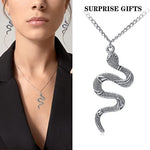 El Regalo Snake Unisex Necklace for Girls/ Boys/ Men & Women - Trendy Serpent Necklace Dainty Pendant Necklace Jewelry (Silver)
