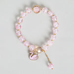 El Regalo 3PCs Opal Stone, Crystal Beads Tassel Bracelet With Cute Enamel Charms Star, Shell, Rainbow, Flowers, Swan, Pearls etc. for Kids/Girls/Teens/Women (Option-1)