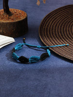 El Regalo 1PC Handwoven Leaves Anklet- Bohemian Macrame Leaf Gypsy Anklet for 1Leg (Blue)