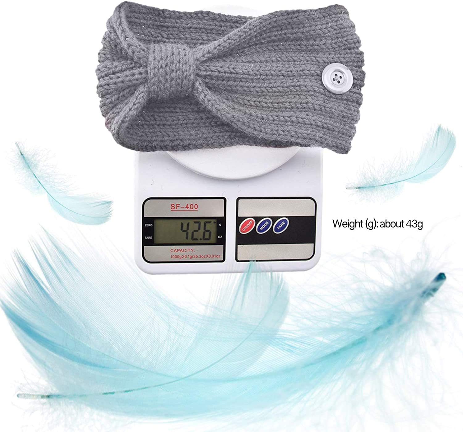 El Regalo Men's and Women's Woollen Knitted Winter Twist Warm Headband with Buttons for Face Mask Cover | Cold Weather Hair Accessories Head Wrap | (Grey)