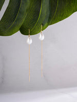 El Regalo Womens 1 Pair Long Needle- Threader Earrings- Trendy, Contemporary, Fashionable Sui Dhaaga Earrings with Pearl-Shell, Pearl Drops, Heart, Mermaid Charms (Butterfly Threader)