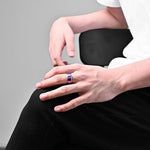 El Regalo Solid Stainless Steel 6mm Plain Classic Band Ring Comfort-Fit for Men Women- Anti Tarnish/Waterproof Plain Dome Stacking Simple Rings Bands Thumb Finger Ring (Rainbow Holographic, 20)