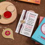 El Regalo 1PC Chakra Rakhi for Brother- Designer Chakra Reiki Healing Symbols Hand Braided Rakhi with shagun, Rakhi Card in Gift Box for Bhaiya/Bhabhi/Niece/Nephew (Third Eye Chakra)