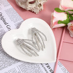 El Regalo 2PCs CZ Halloween Skeleton Hair Clips- Rhinestone Zombie Punk Rock Hand Hair Clip- Alligator Claws Barettes Clips- Halloween Costume/Accessories for Girls/Women (2 Silver)