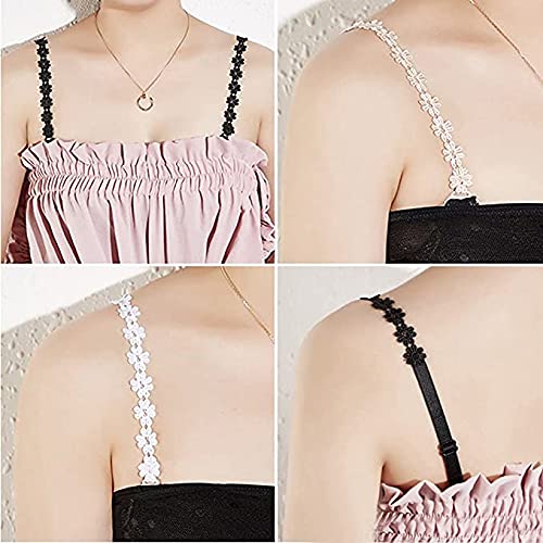El Regalo 3 Pairs Designer Fancy Flower Lace Bra/Lingerie Straps- Flower Lace Bra Straps for Evening & Wedding Gowns & Off Shoulder Dresses
