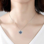 El Regalo Evil Eye Pendant Necklace for Girls & Women | Evil Eye Necklace Third Blue Eyes Amulet Protection Pendant for Girls & Women (Heart Silver)