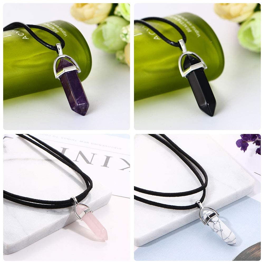 El Regalo Choker Necklace for Girls & Women | Black Wrap Velvet Choker with Healing Stones Women Girls Everyday Boho Necklace Gift Her Jewelry Hippie Crystal (Pink Rose Quartz)