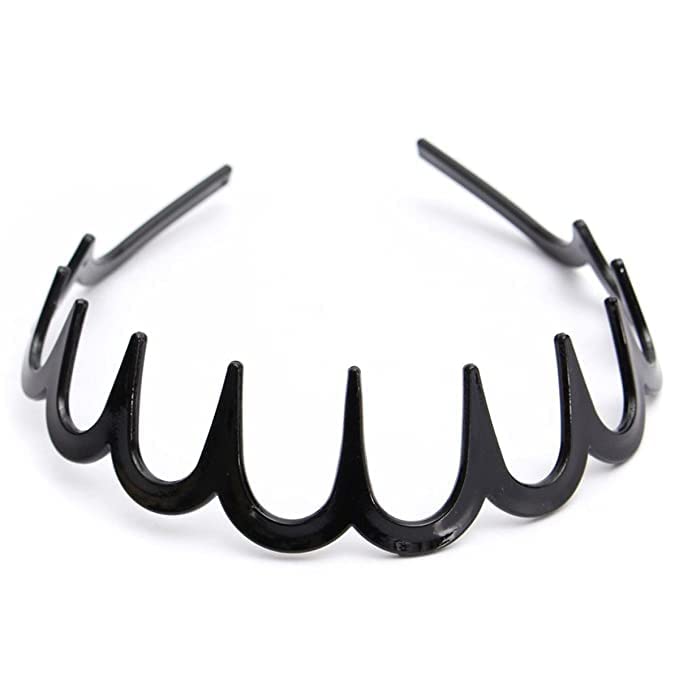 El Regalo 2 Pcs Unisex Plastic Sharks Tooth Hair Band Headband Toothed Hairband For Girls, Boys, Unisex,Black