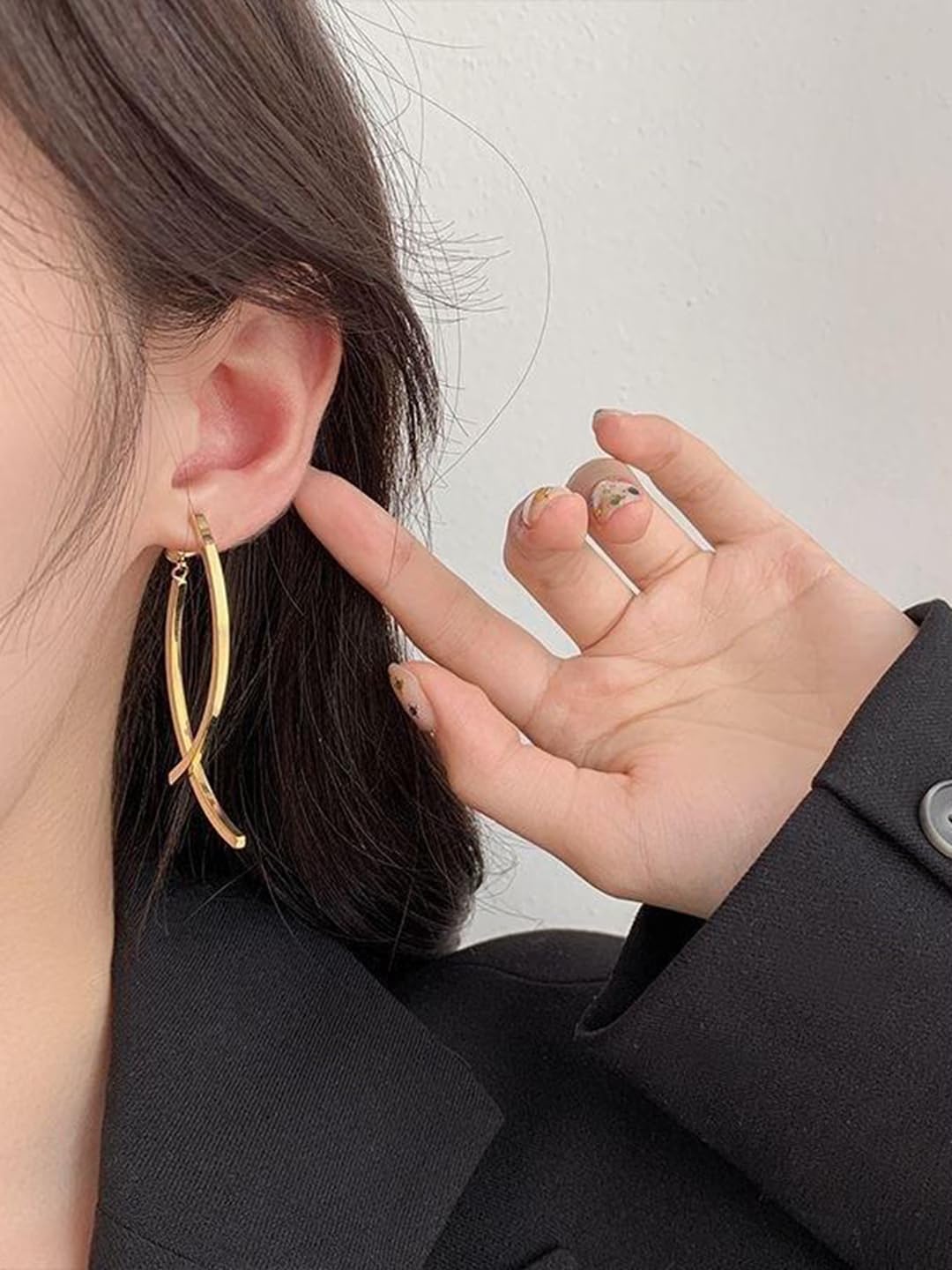 El Regalo Fashion Arch Earrings- Contemporary Back Hanging Dangle Earrings for Girls & Women