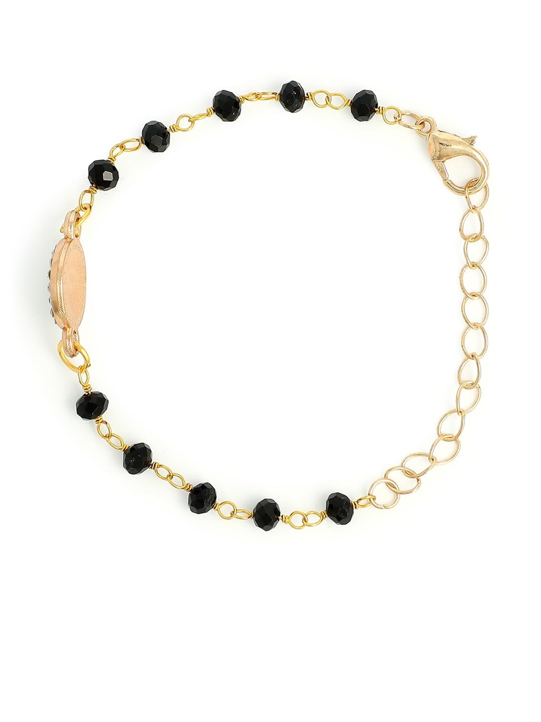 EL REGALO Unisex Kids Gold-Toned & Black Gold-Plated Wraparound Bracelet