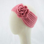 El Regalo Knitted Flower Headwrap Headband | Ear Warmer Hair Muffs Band | Winter Designer Ear Warmer Headbands for Girls & Women (Pink)