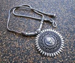 El Regalo Goddess Durga Ma German Silver Pendant Necklace | Traditional Temple Jewelry | Durga Ma Necklace for Durga Pooja & Navratra Pooja